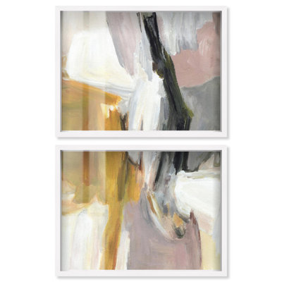 L'or qui se souvient de moi - Ira Comleva Penryn, grande reproduction sous verre en deux parties par Art Remedy, cadre blanc, 40 x 30