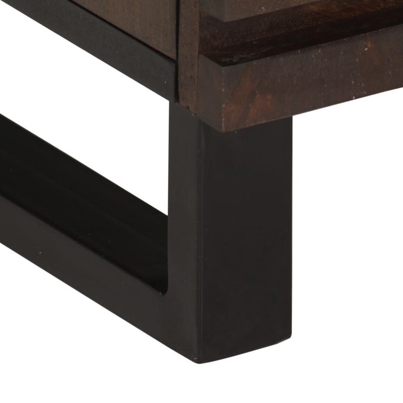 40cm W Steel Bedside Table, Dark Brown