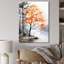Orange et gris, forêt, automne, élégance I - art mural forêt-1762627618-1762627645