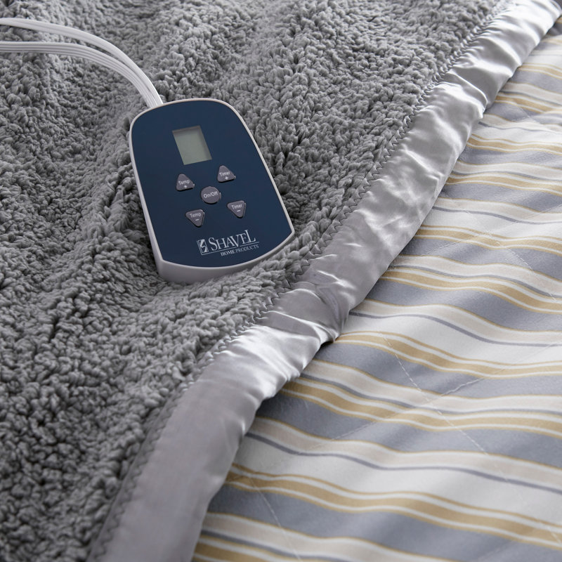 Couverture électrique en sherpa Micro Flannel®, Simple, Rayures métro