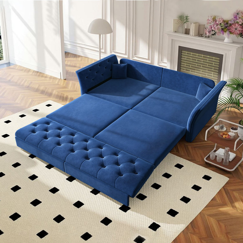 Canapé-lit 74,4 po, Bleu