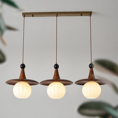 French Retro Maillard Style Solid Wood Rubberwood Chandelier