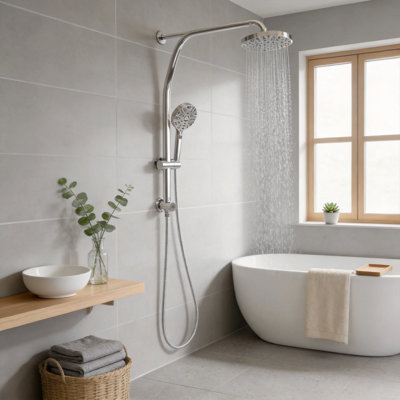 Système de douche complet en chrome