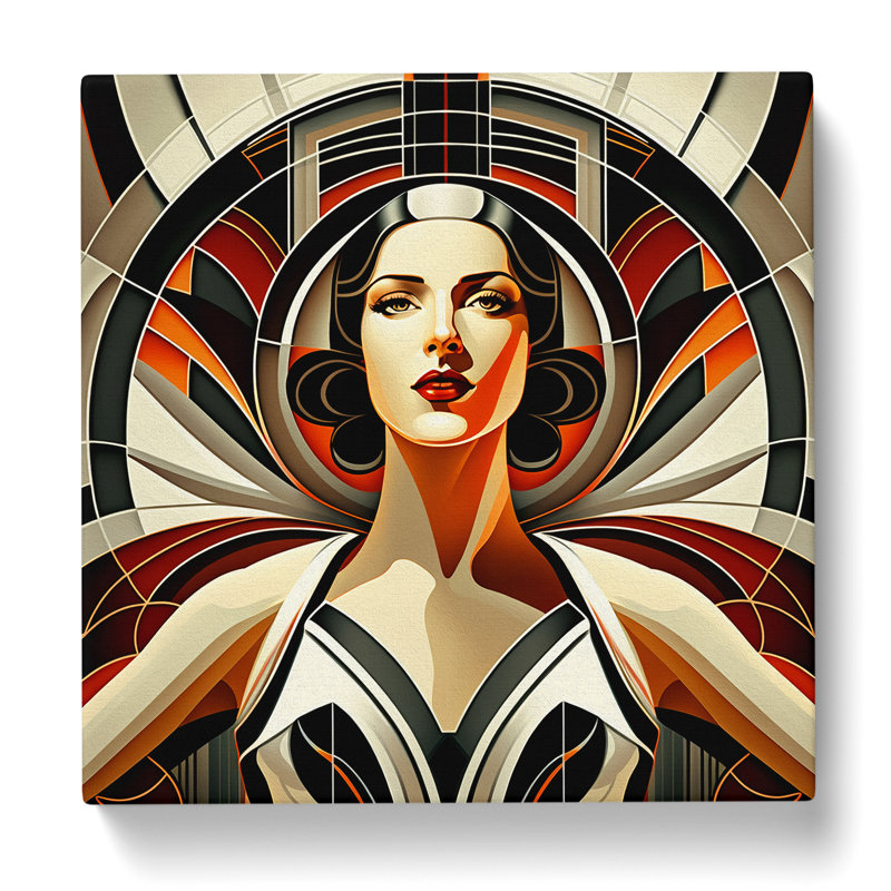 Art Deco Woman Precisionism - Print, 35cm H x 35cm W x 3cm D