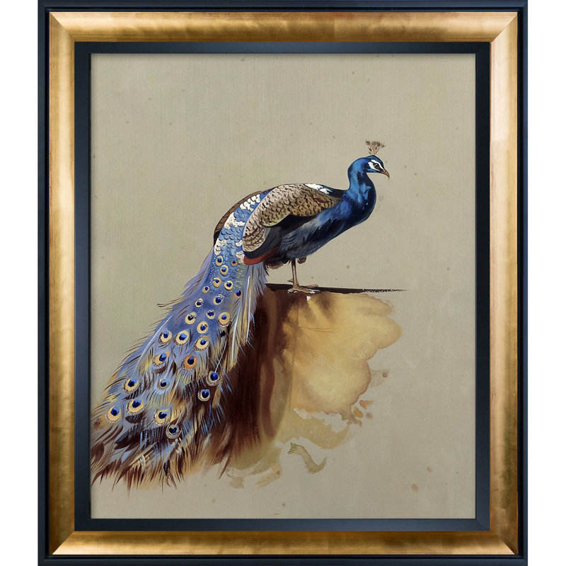 Peacock-cadre photo sur toile Luxury Line, Argenté/doré, H 29,5 po x l 25,5 po x P 2 po