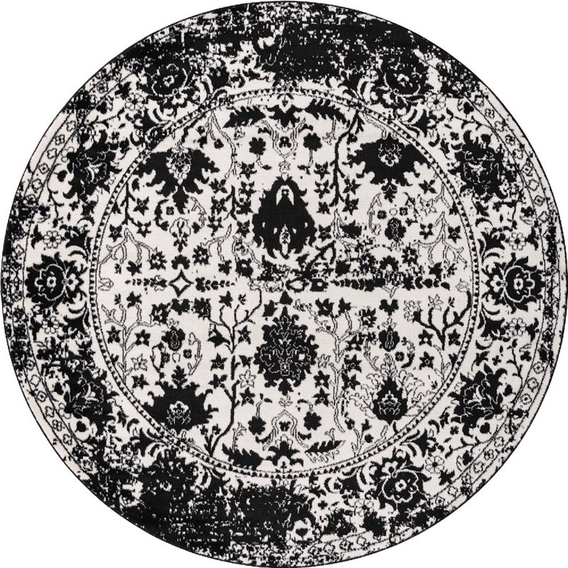 Geddis Ikat Indoor Rug, Round 7'