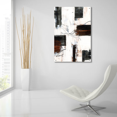 Art mural en verre épique «Mocha and Black 1» par Cartissi, 24 po x 36 po