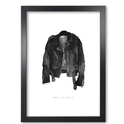 Wear It Black Leather Jacket - Print