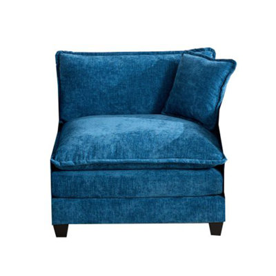 Canapé Cloud à une place (les accoudoirs ne sont pas inclus), canapé modulaire moderne, pour chambre à coucher et appartement, coussin de siège rembourré à double couche confortable, tissu chenille respirant, bleu