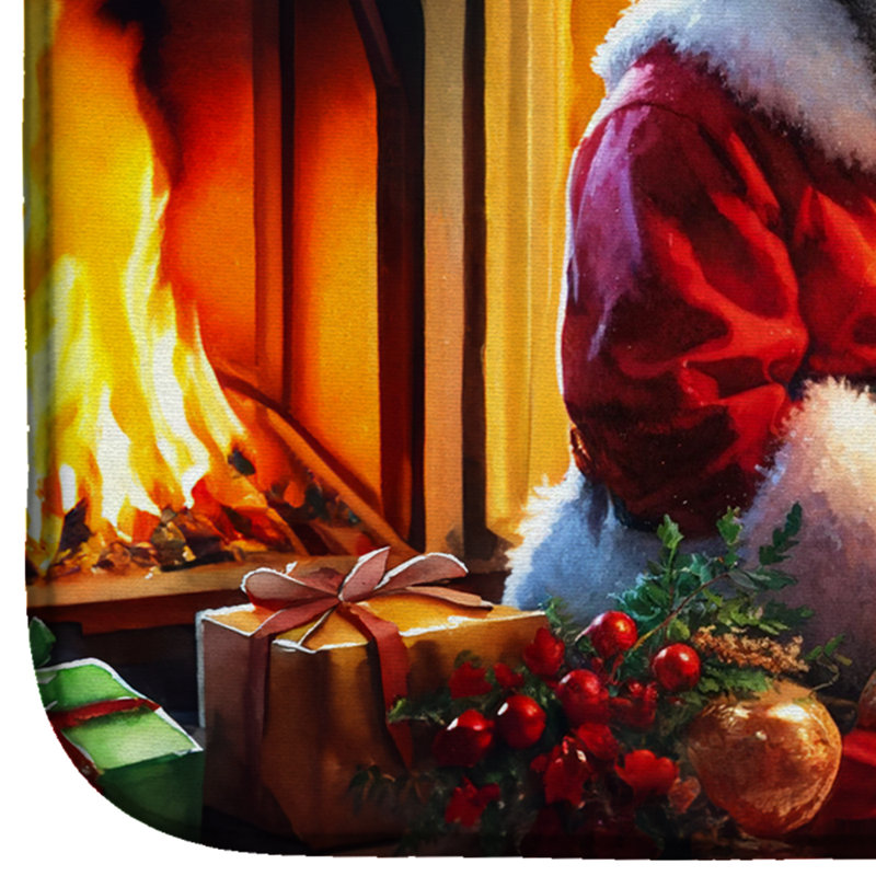 Tapis de vaisselle Jack Russell Terrier and Santa Claus