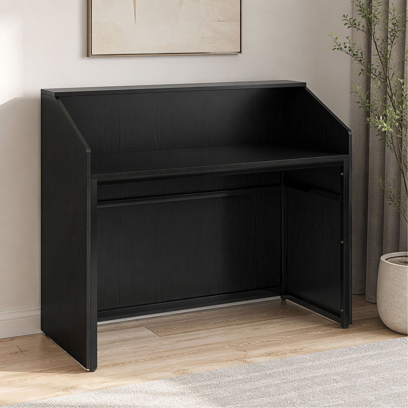 47" Modern  Reception Desk with Counter, Front Desk Table with Cable Grommet & Privacy Panels, Retail Checkout Counter for Office, Lobby, Salon, Home Office