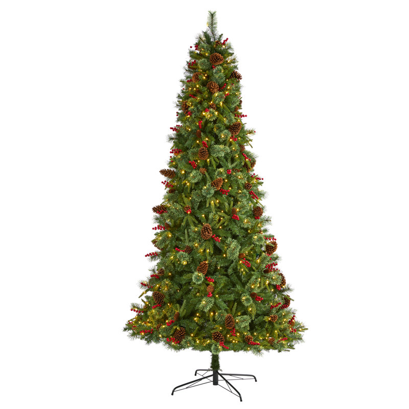 Lighted Artificial Christmas Tree, 9' H
