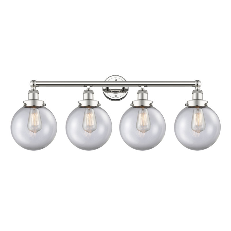 Alphonsa 4 - Light Dimmable Vanity Light, Clear, Polished Nickel