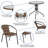 28'' Round Glass Table with Rattan Edging and 4 Rattan Stack Chairs-743294981