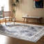 Tapis d'intérieur lavable bleu à médaillon rétro-670906982-641075166