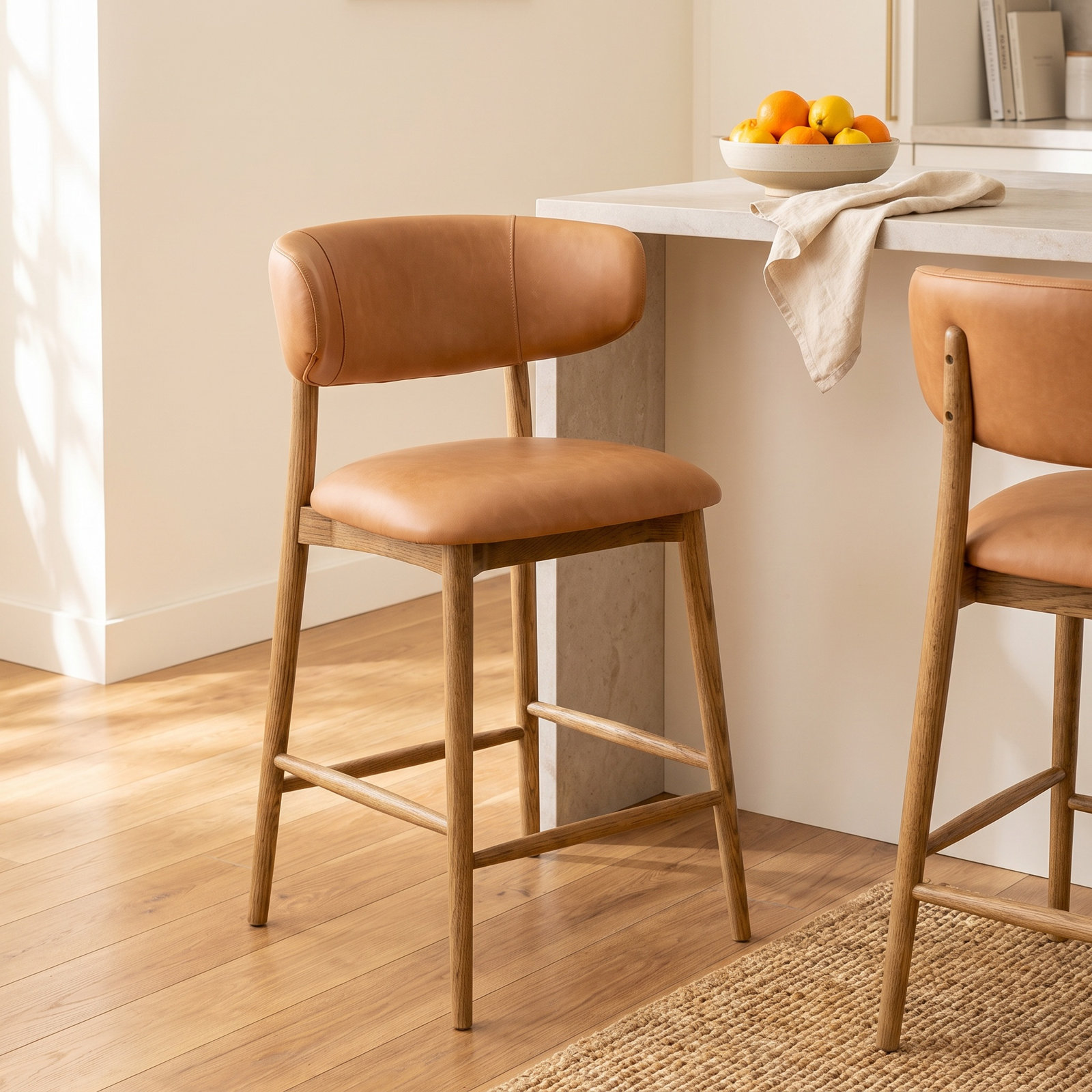 Ofella 26" Bar Stool, Hazelnut Brown