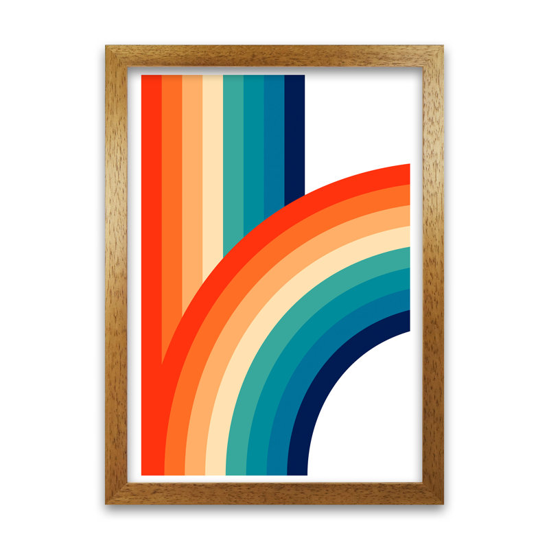 Rainbow Curve One Original - Print, Oak Frame, 84cm H x 59cm W x 3cm D