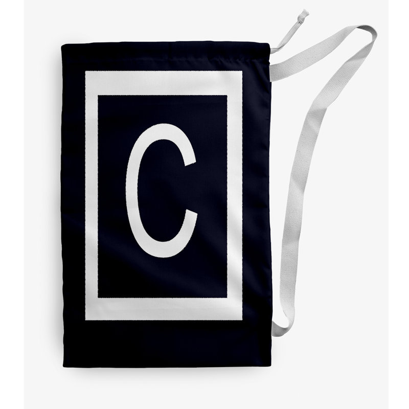 Sac à linge Monogram, Moyen (H 36 po x l 28 po), Bleu