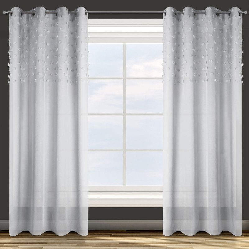 Design 91 Eyelet Semi Sheer Curtain, Grey