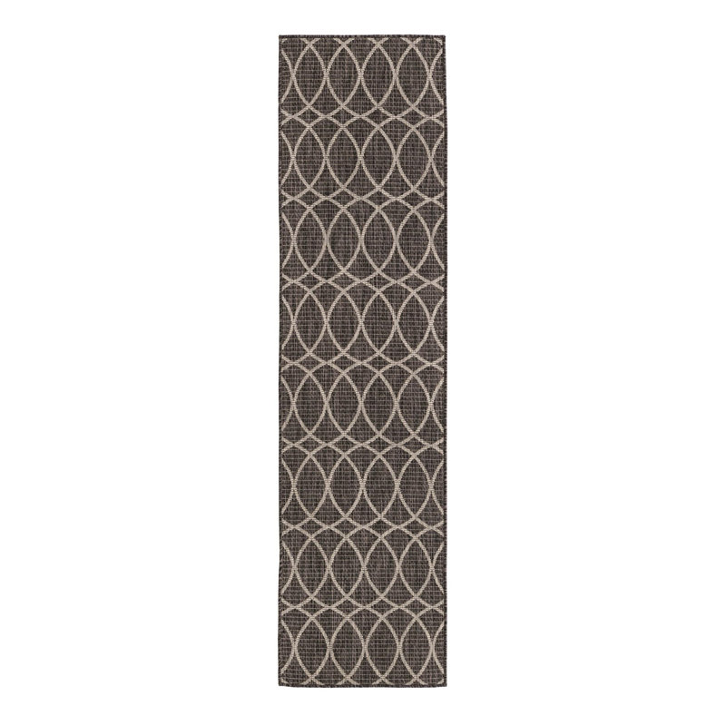 Charcoal Gitter Indoor/Outdoor Trellis Rug, Runner 2' x 7'10"