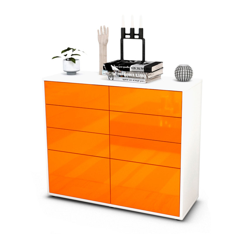 Ravenwood 92cm Sideboard, White/High-gloss orange