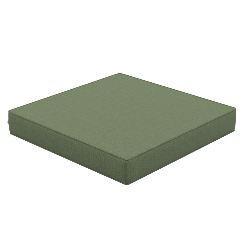 Sunbrella® Outdoor Ottoman Seat Cushion, Canvas Fern, 24" W x 24" D