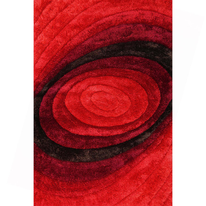 Tapis moderne à poils longs 3D, Rectangle 5 pi x 7 pi