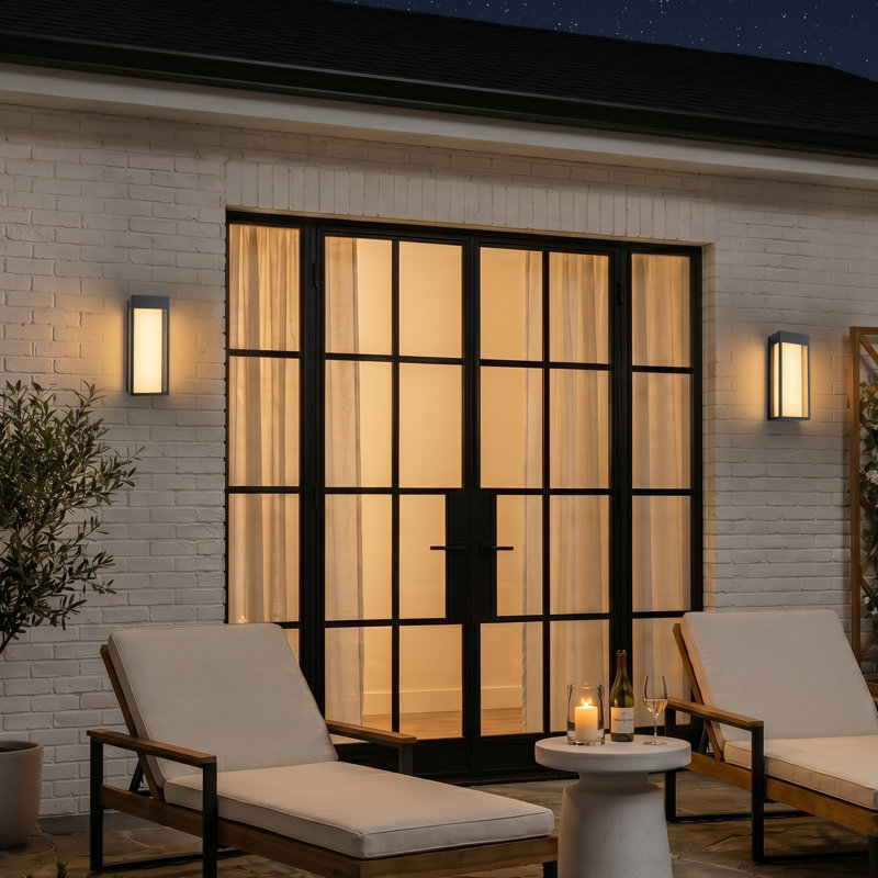 Black Modern Dimmable Led Outdoor Wall Light With Dusk To Dawn Sensor
