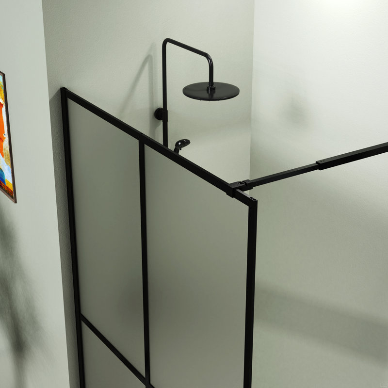 34" X 72" Shower Screen Door Frost Tempered Glass