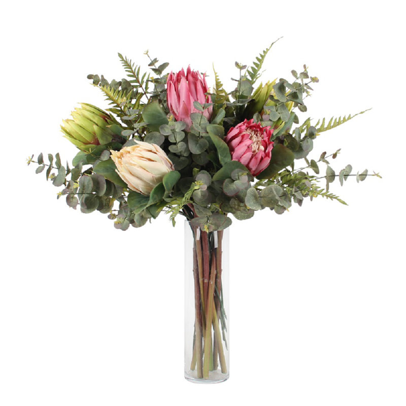 Tiges de fleurs artificielles protea cynaroides, 1 tige, vert