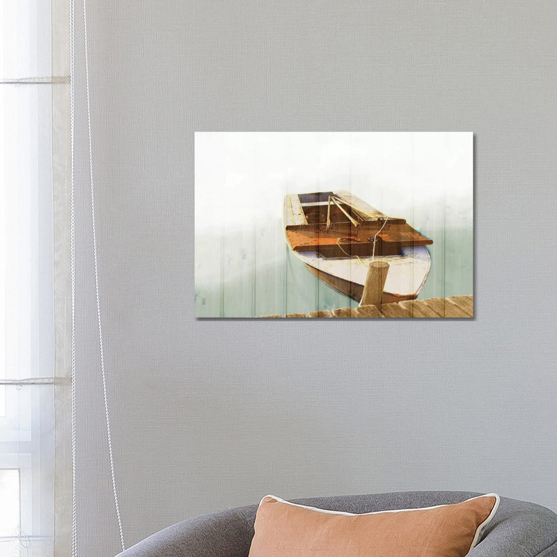 Boat With Textured Wood Look II by Ynon Mabat - Wrapped Canvas Gallery-Wrapped Canvas Giclée