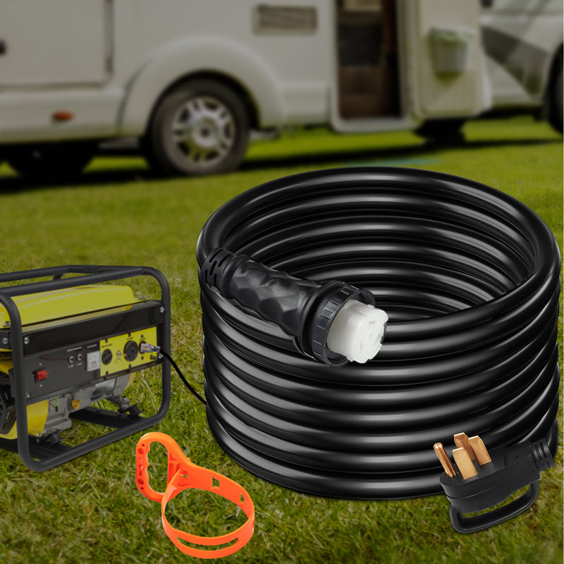 0FT 50 AMP RV Extension Cord,50 Amp RV Replacement Cord,6AWG/3C+8AWG/1C Twist Lock Cord with Molded Connector