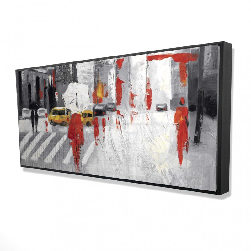 Abstract cloudy city street - 24"x48" Framed canvas