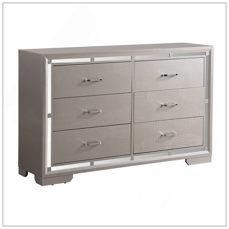 Commode Alana, champagne argenté