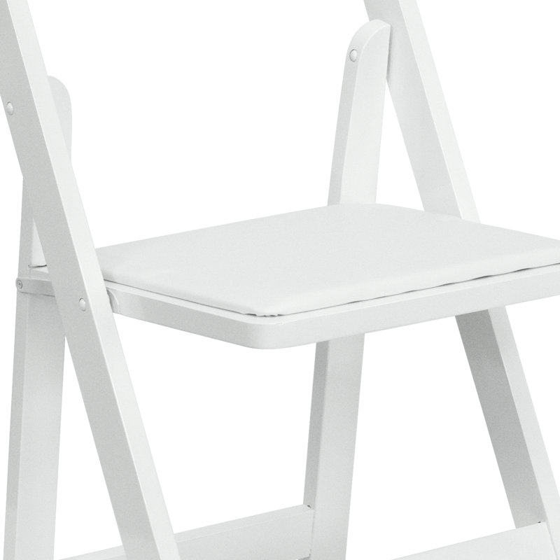 Chaises pliantes en hêtre avec sièges rembourrés Thornfeldt, Blanc