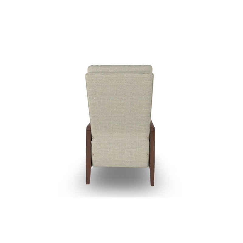 Modern High Leg Recliner, Ivory-22533, Dark Walnut