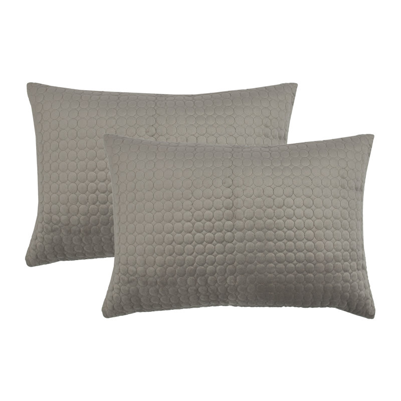 Boudoir Embroidered Velvet Reversible Throw Pillow, Taupe Gray