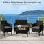 Patio Conversation Set with Cushions for Porch-644178241-644178240