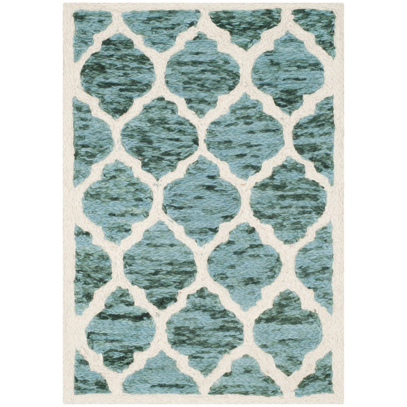 Bertok Hand Loomed Wool Geometric Rug, Rectangle 2' x 3'