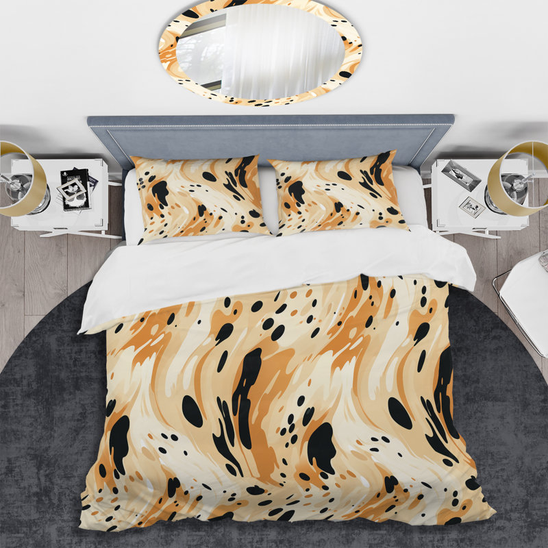 Ensemble de housse de couette beige Sphinx Spots II, Housse de couette simple + 1 taie décorative stan