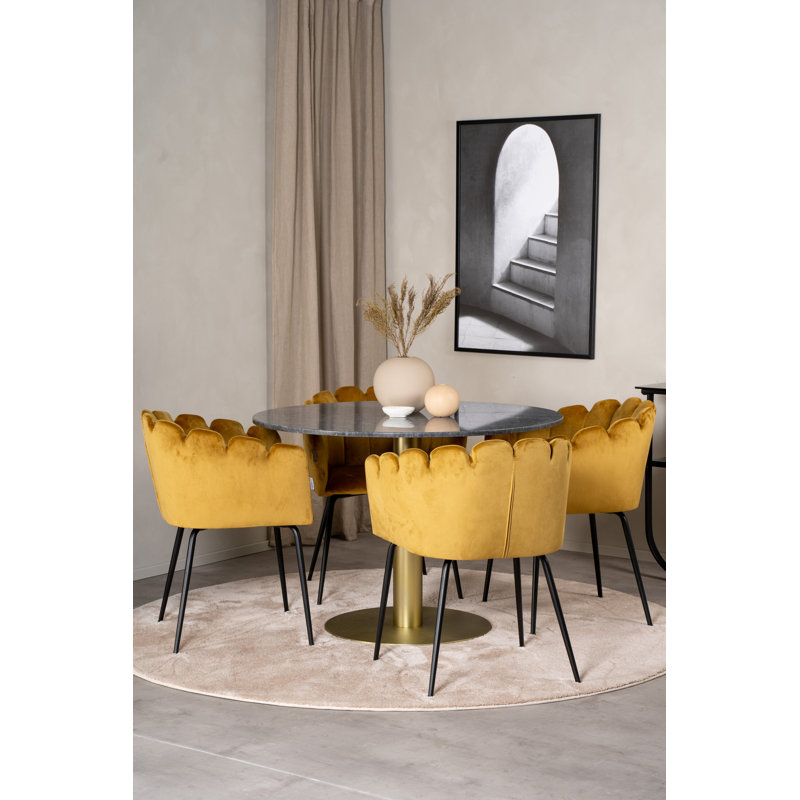 Monticello 4 - Person Dining Set, Gold