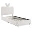 Lit rembourré en tissu avec lumière DEL et 4 tiroirs de rangement Boucle-1251111729-1251111742