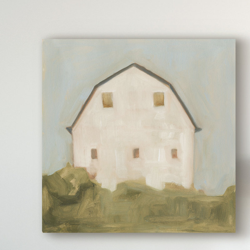 « serene grange iii », peinture sur toile tendue, H 14 po x l 14 po x P 2 po