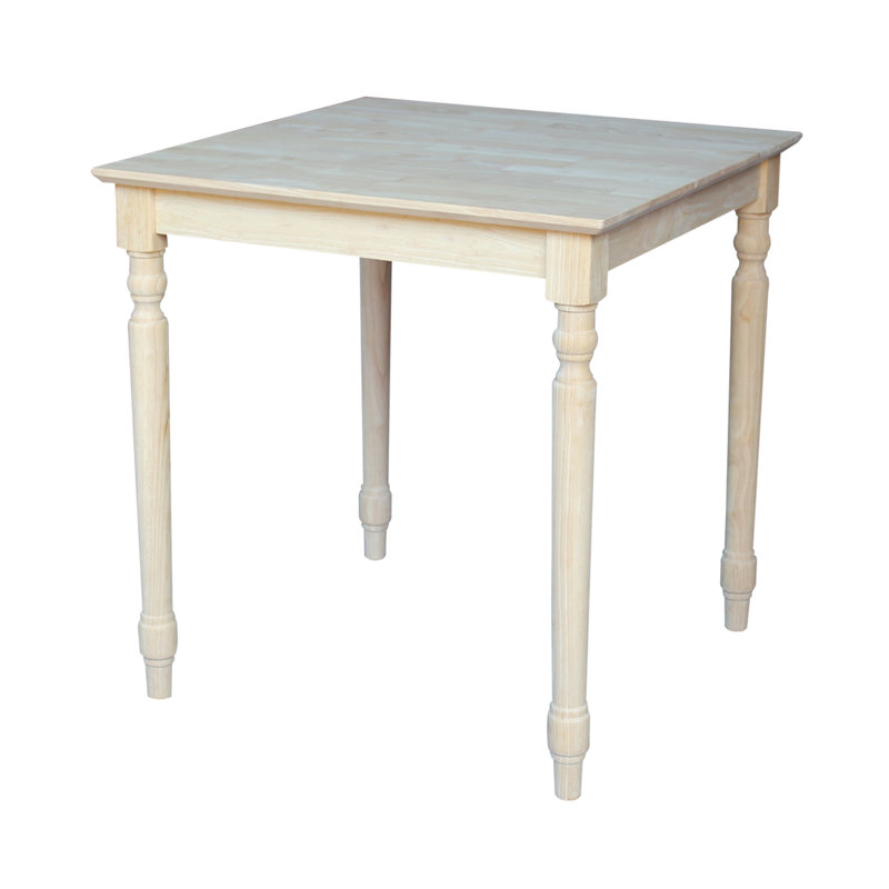 Hailey Turned Legs Solid Wood Dining Table, 30" H x 30" L x 30" W