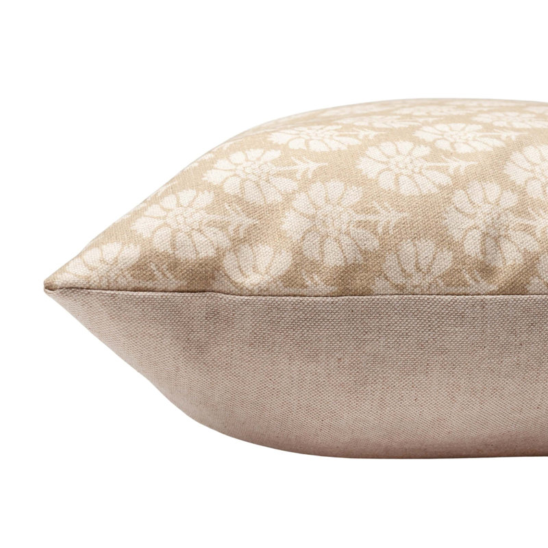Wildflower Cushion in Natural Linen, 43x30cm, Synthetic filled