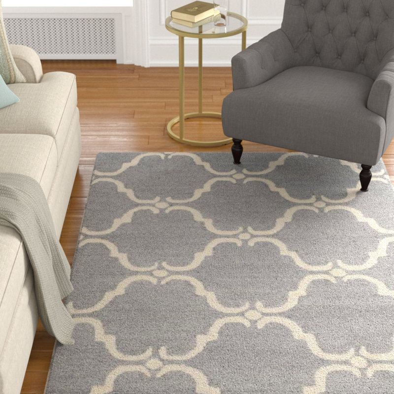 Jotvingis Hand Tufted Wool Geometric Rug, Rectangle 8' x 10'