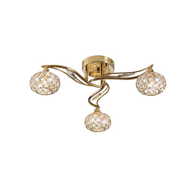 Longoria Flush Mount, 3 Light, French Gold