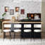 Ensemble de 2 tabourets de bar rembourrés en tissu moderne Teddy-916860935-916860932