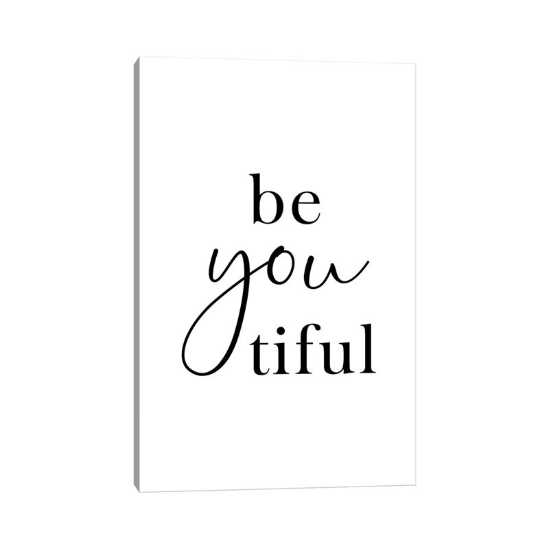 «Beyoutorable», reproduction d'art textuel, Pas de tapis, H 48 po x l 32 po x P 1,5 po, Toile tendue