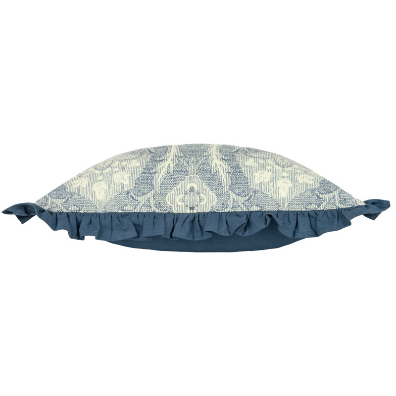 Floral Square Throw Cushion, French Blue